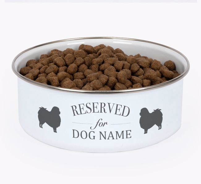 Reserved For: Personalised {breedFullName} Enamel Dog Bowl